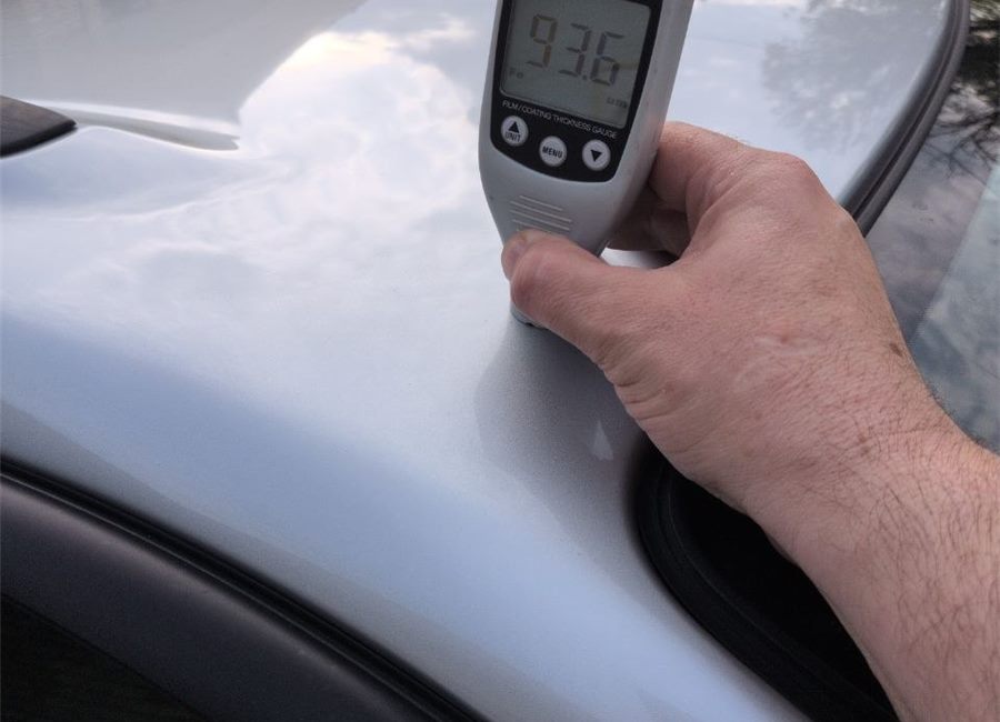 Paint thickness measurement during a vehicle inspection