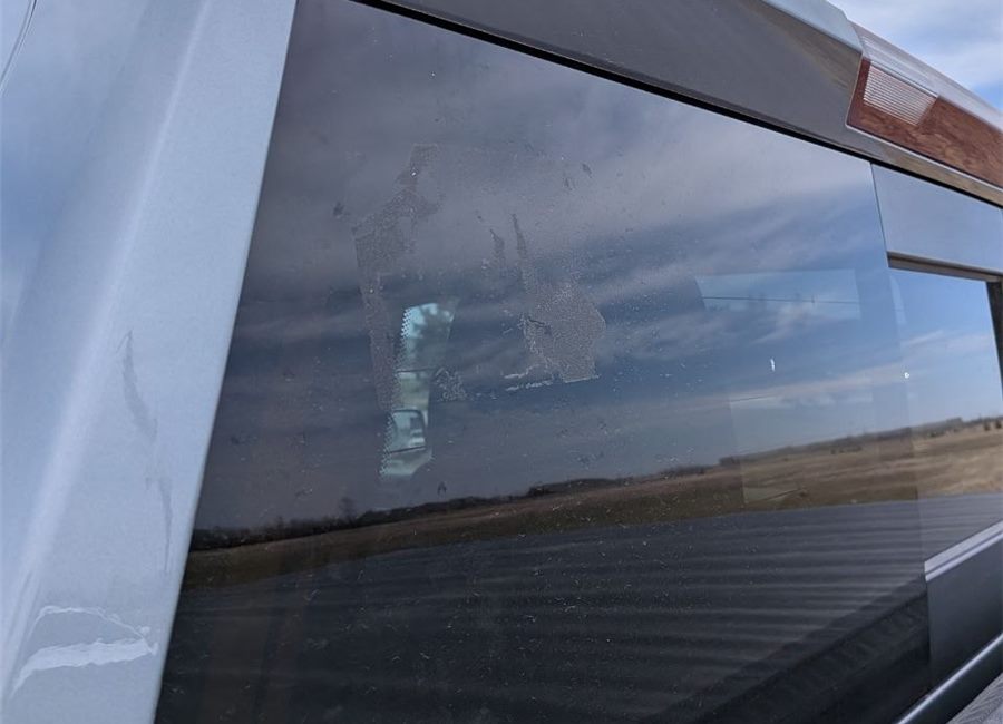 Poor repair signs on an exterior vehicle part